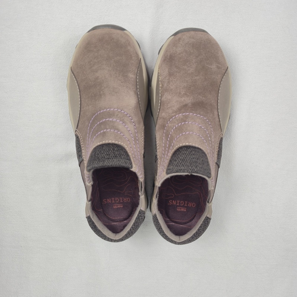 Earth Origins Trail Taya Womens 6.5 Leather Brown/Tan Thistle Slip on Mules Clog - Picture 8 of 8